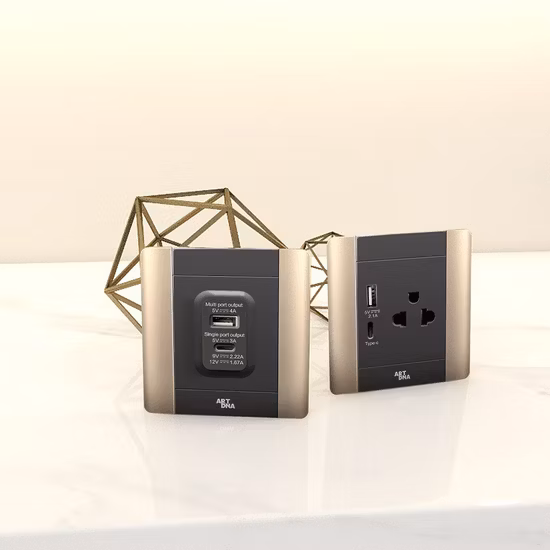 Artdna High Quality CE Certified UK Wall Socket with Dual USB Fast Charger