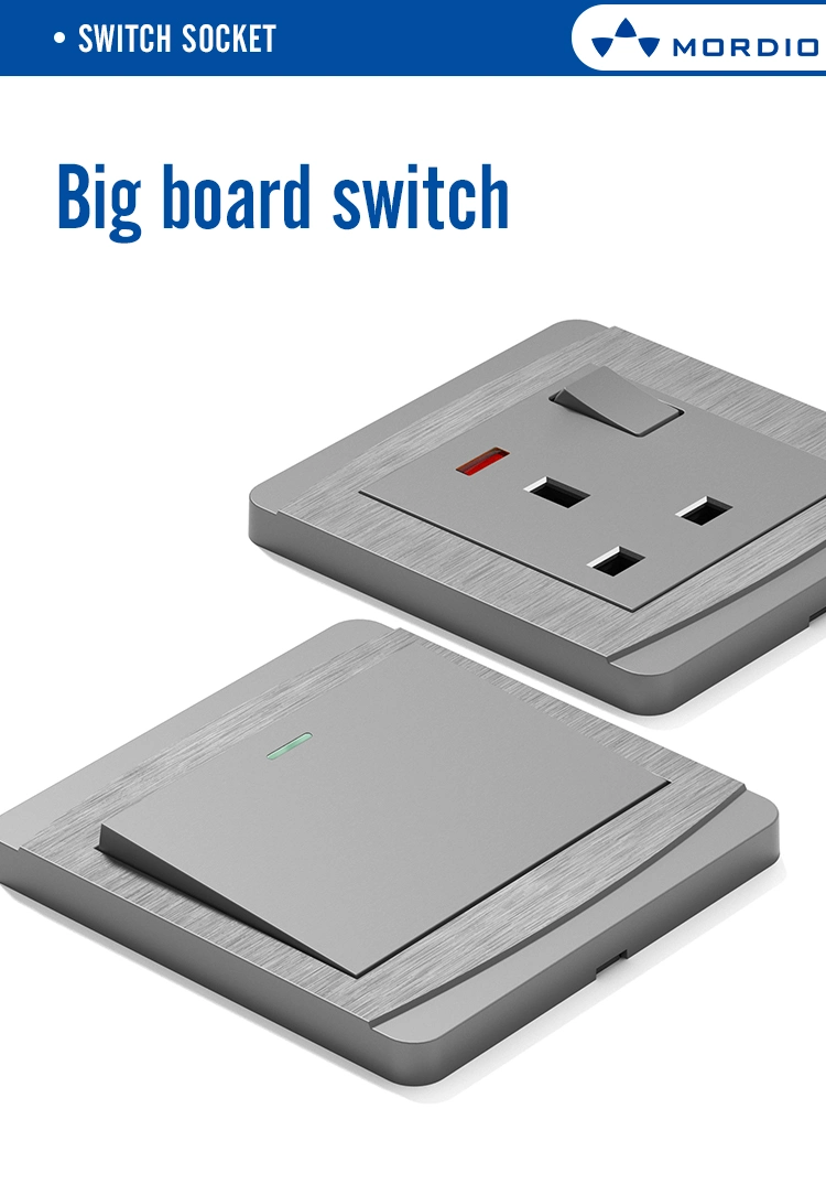 L1.5 Saso Brushed Grey PC Dual 2100mA USB Ports Smart Switch Light Electrical Switch Wall Switch Socket