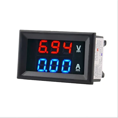 Mini Digital Voltmeter Ammeter DC 100V 10A Panel AMP Volt Voltage Current Meter Tester Detect Tool Blue Red Dual LED Display